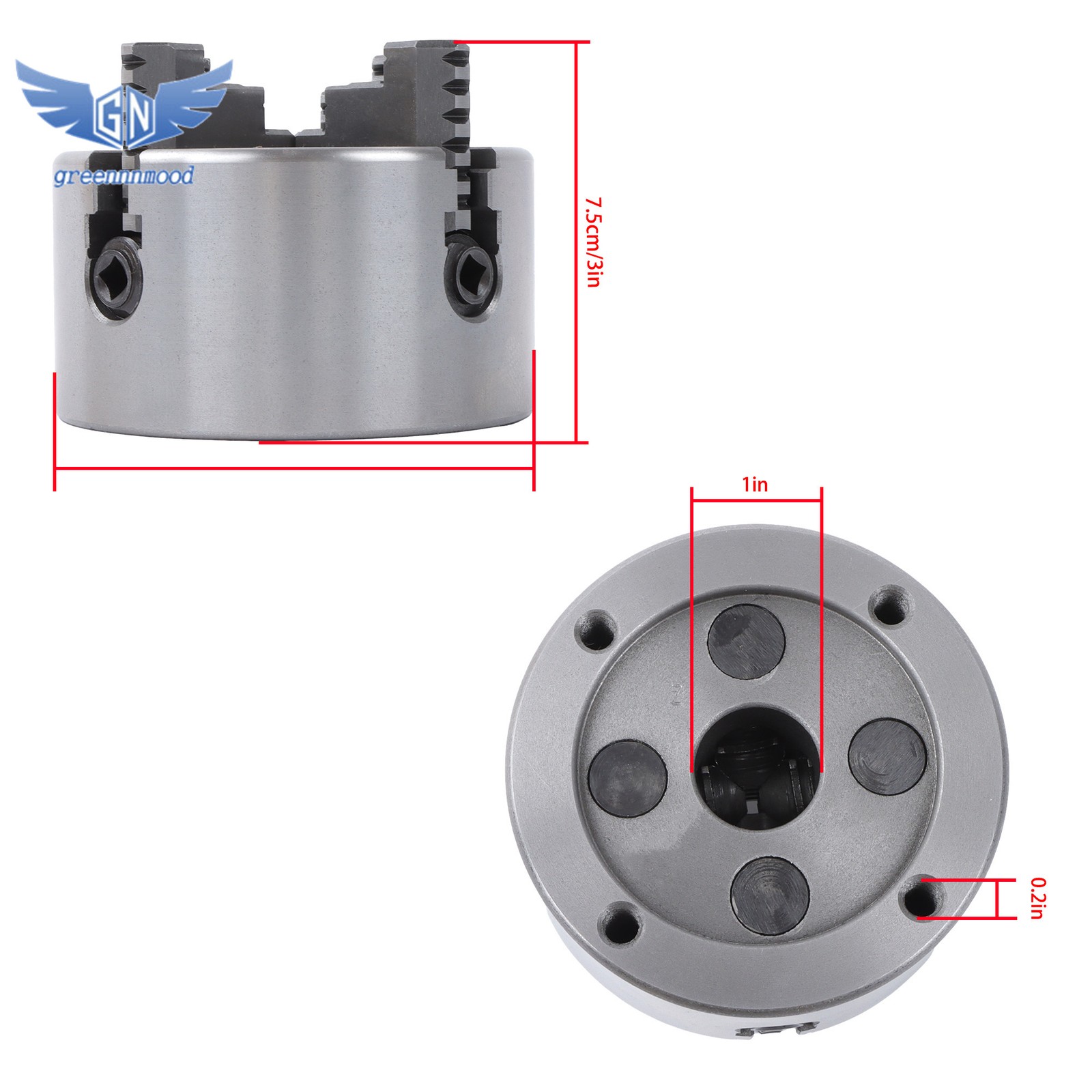 K72-100 4″ Lathe Chuck 4 Jaw Independent Milling Machine Cast Iron Internal Jaw