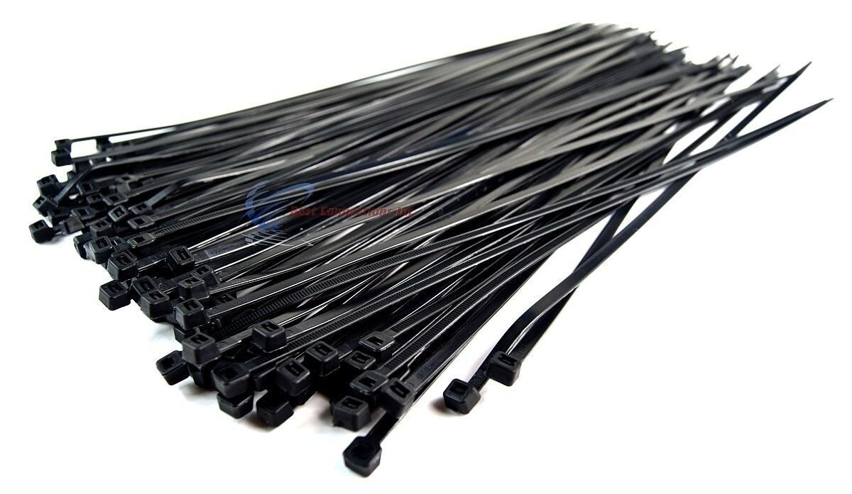 1000 Pieces 14″ Black Nylon Cable Straps Zip Ties Wire 50 Lbs Tensile Strength