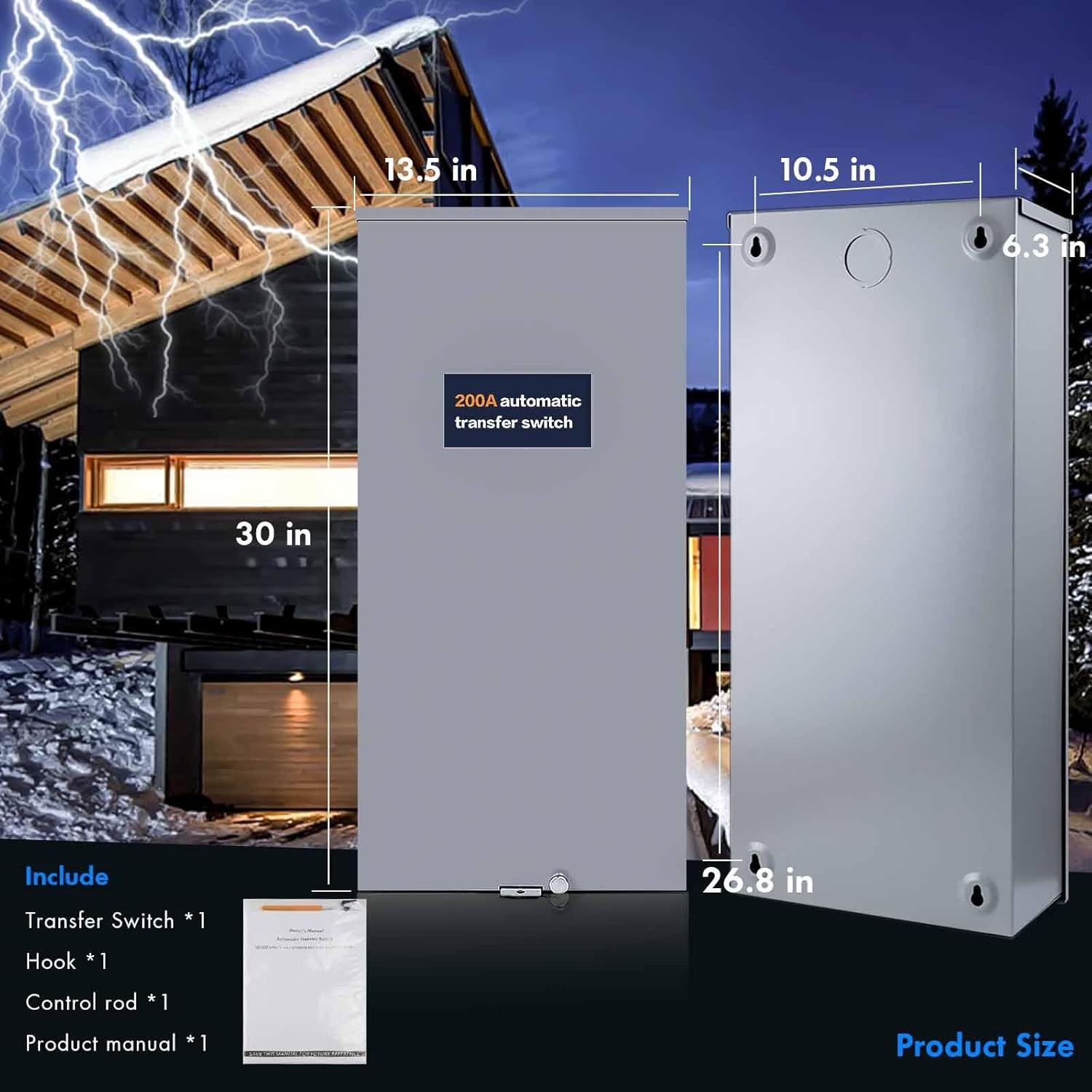200 Amp Single Phase Generator Automatic Transfer Switch for Generac RXSW200A3