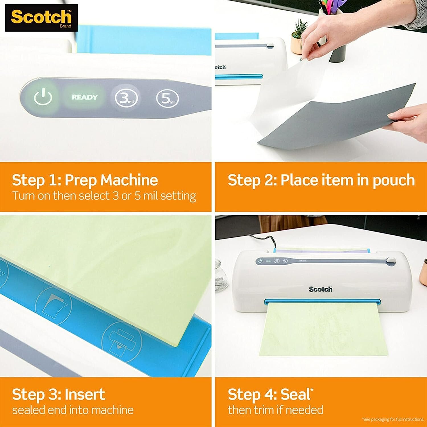 Scotch Thermal Laminating Pouches, 100 Count, Clear, 5 mil., Laminate…
