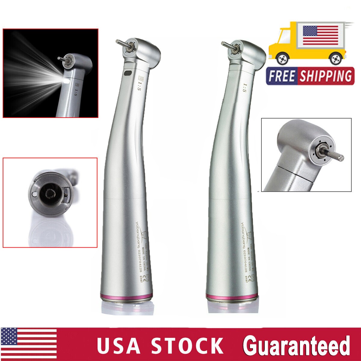 Dental (LED ) Slow low Speed Contra Angle Handpiece Push 1:1 Fit KaVo NSK Style