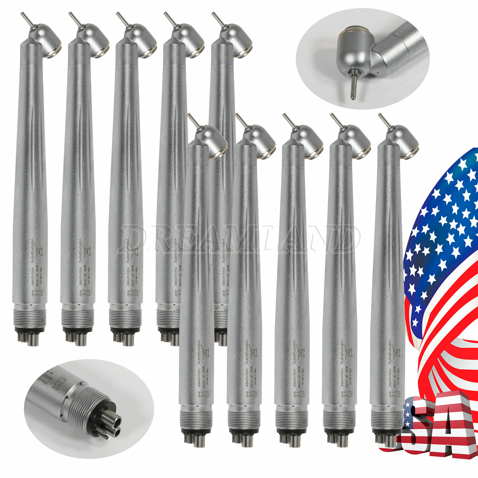 Dental 45 Degree Angle Head High Speed Surgical Handpiece Push Chuck 4H Connect