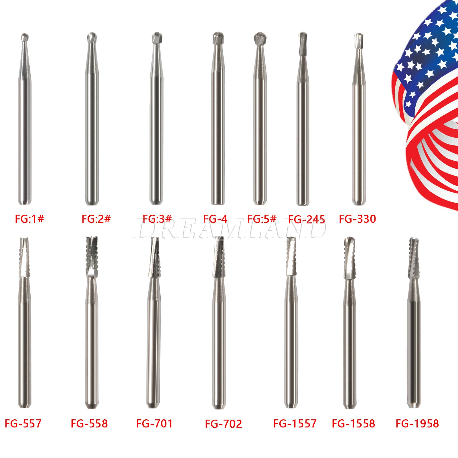 10pc/1pack Fresas de acero de carburo tungsteno FG redondas Drill Alta velocidad