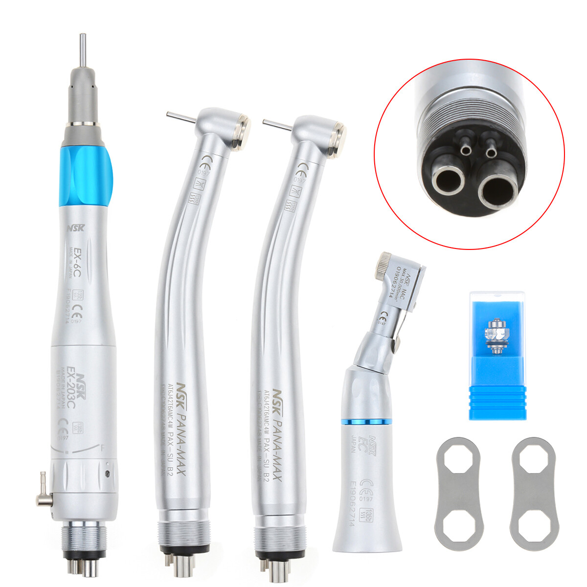 Dental PANA MAX High Speed Push Button Handpieces NSK Type+Low Speed EX203C 2/4H
