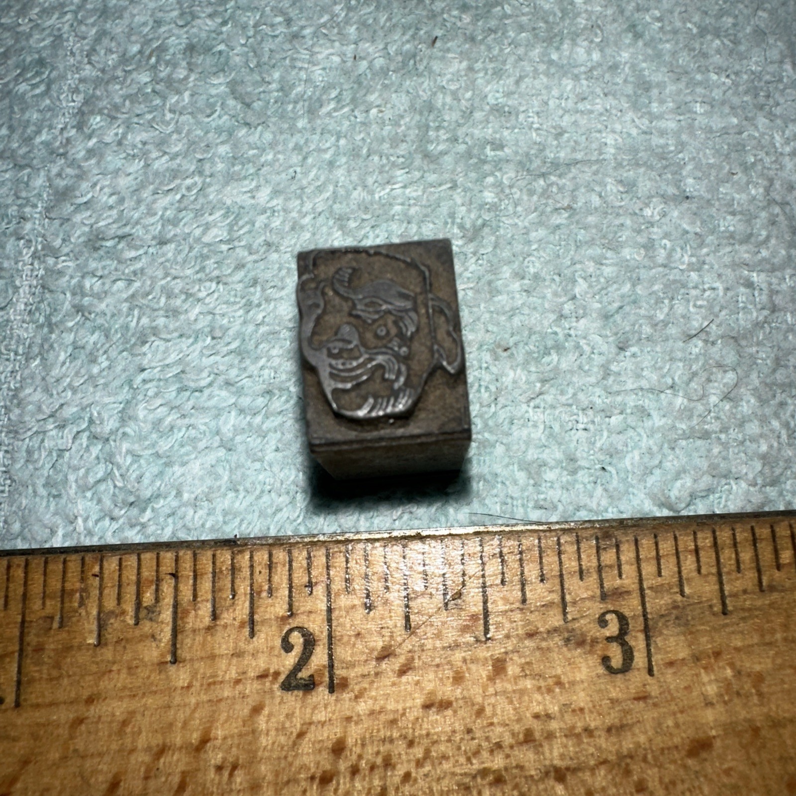 Printing Block “ Older Mans Face Smiling “ Lead Block
