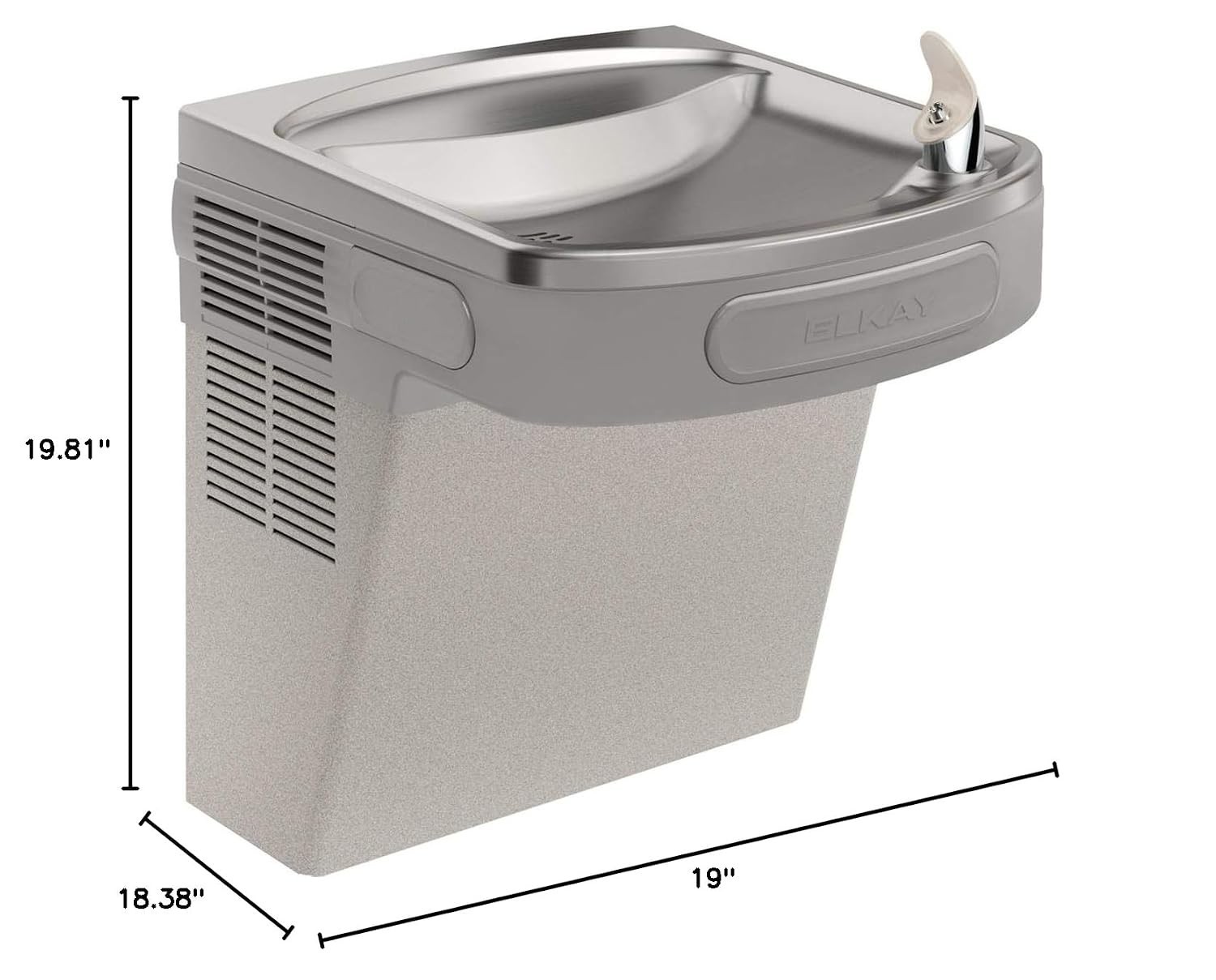 Elkay Wall Mount ADA Cooler Non-filtered Refrigerated Light Gray Granite EZS8L