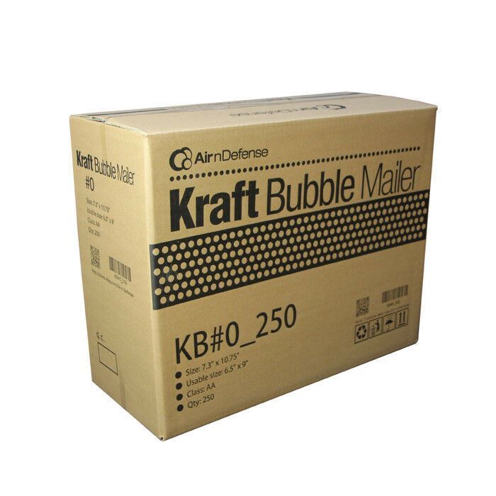 #0 6.5×10″ Kraft Bubble Mailers Padded Envelopes Mailing Bags AirnDefense brand