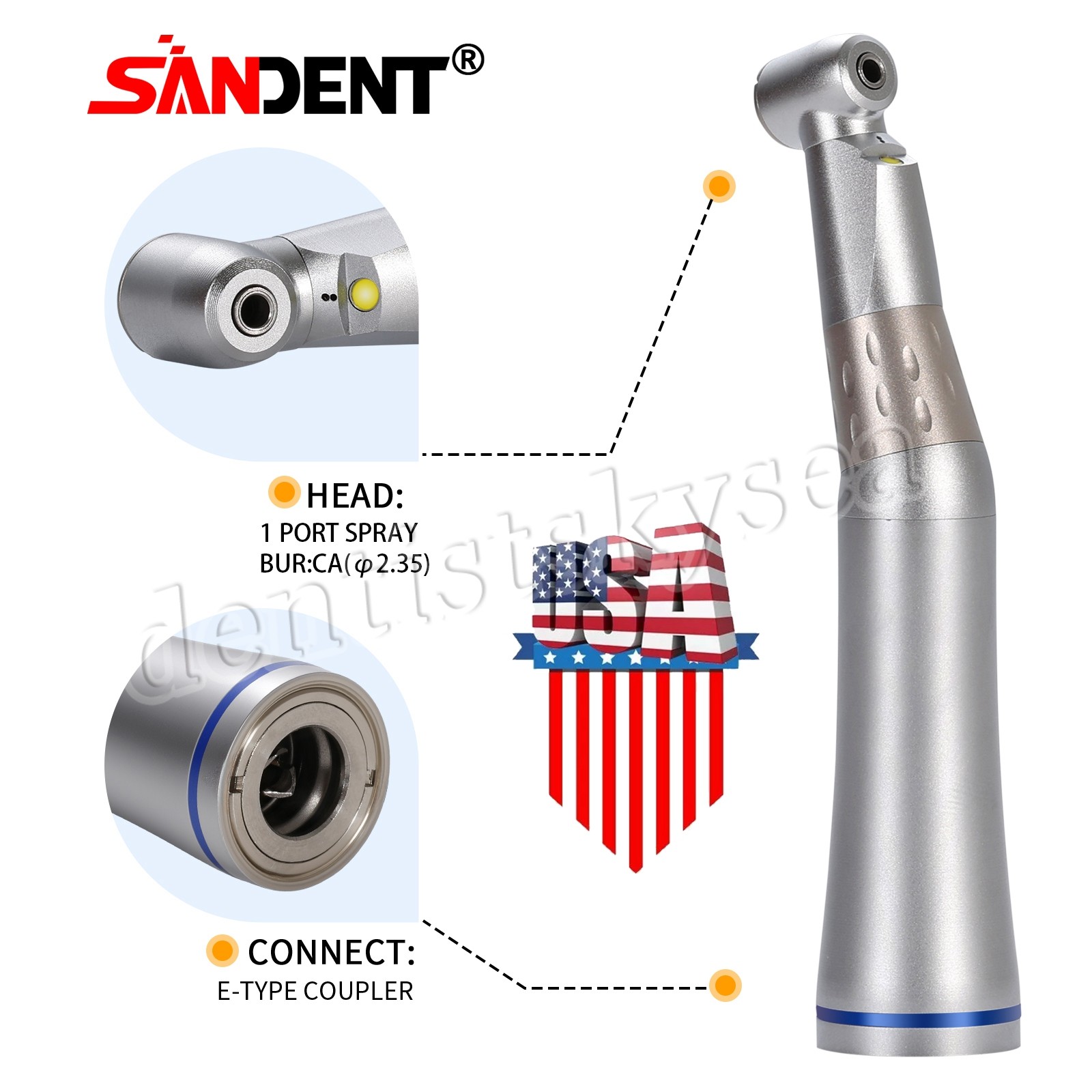 LED Contra Angle Fiber E-generator Low Speed Handpiece Dental DT Y