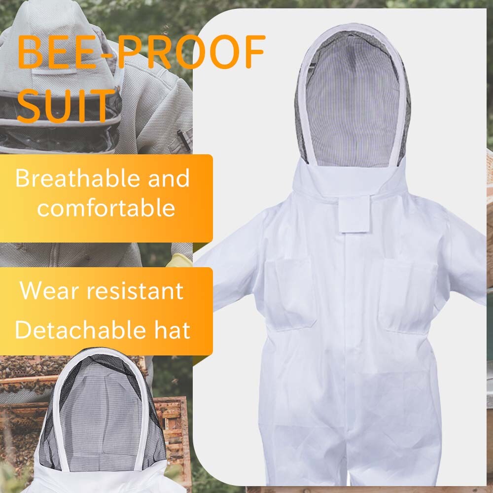 Beekeeping Suit XL Full Body Beekeeper Coverall Outfit Jacket With Veil Unisex