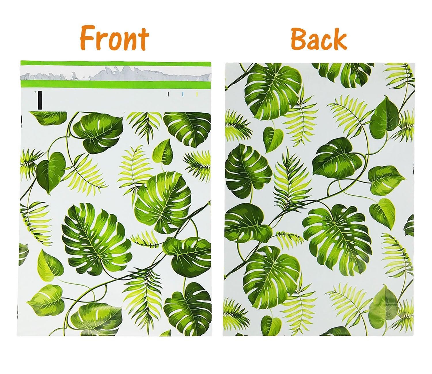 10×13, 14.5x19x4″ Tropical Palm Leaves Flat Poly Mailers Combo, Medium and Large