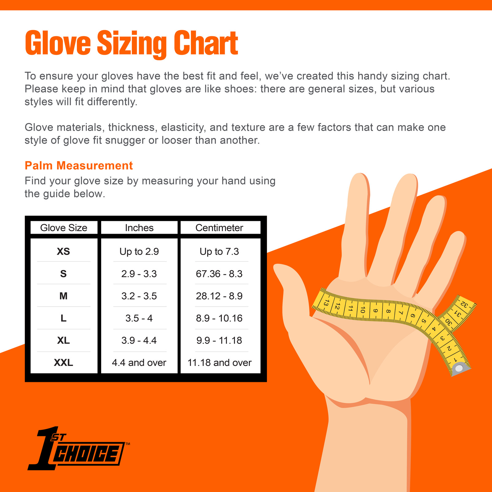 1st Choice Premium Orange Nitrile Disposable Gloves, 6 Mil, Box of 100