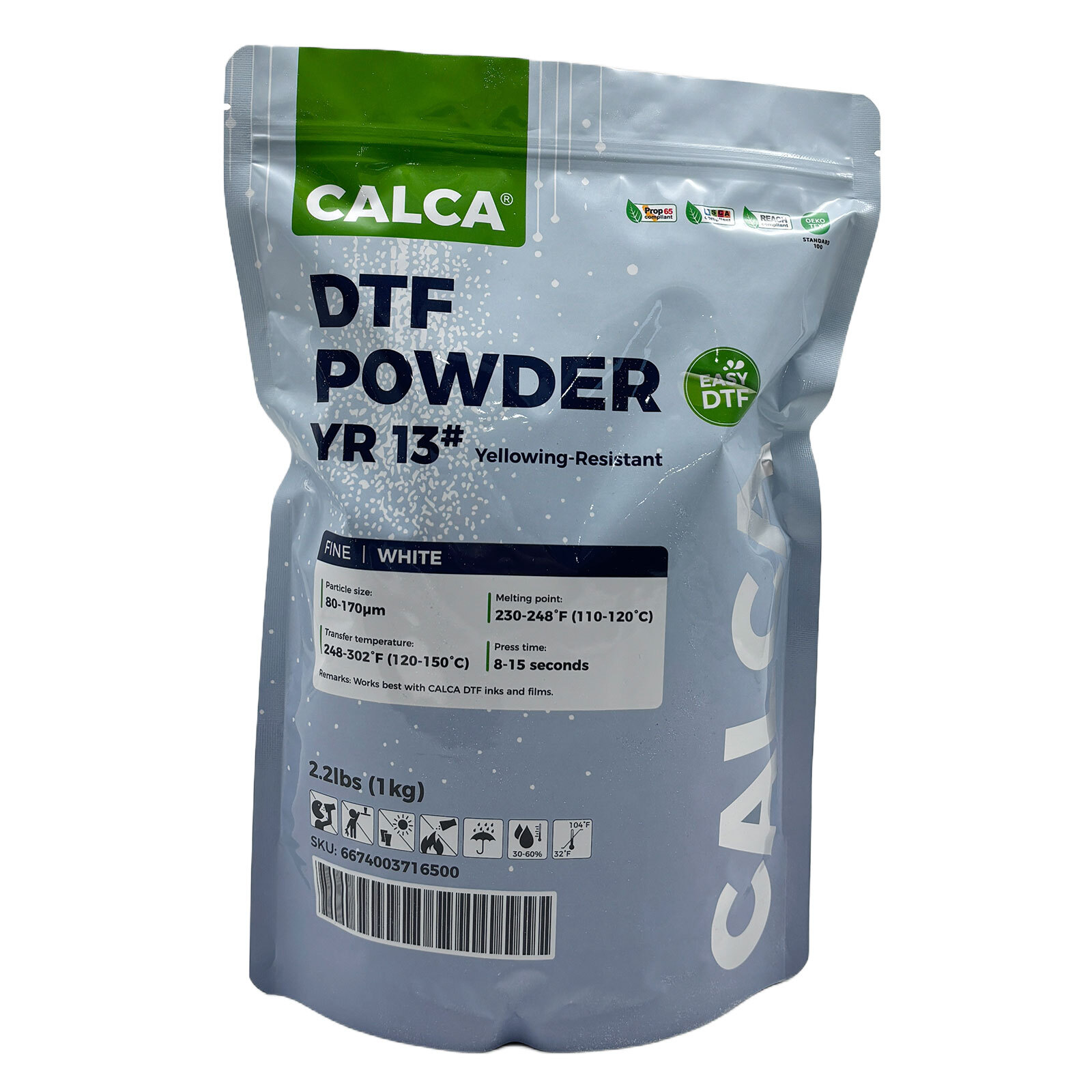 CALCA 2.2lbs DTF Powder Fabric Yellowing-Resistant Hot Melt Powder Fine