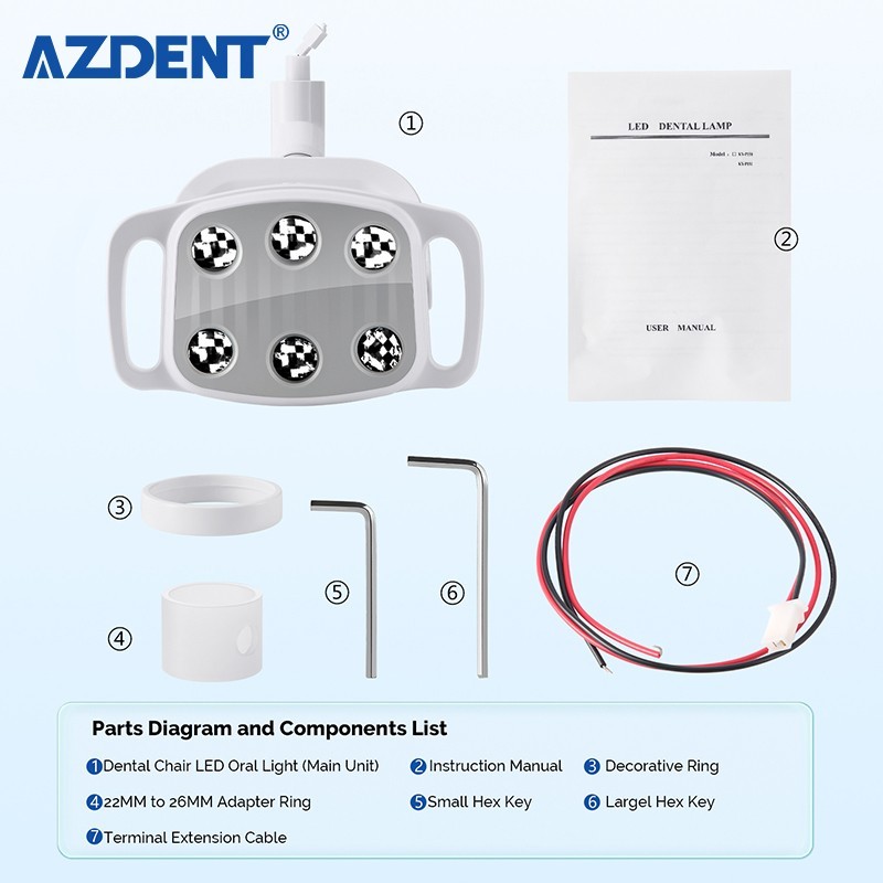 9W Dental 6 LED Lamp Oral Light Surgical Lamp For Unit Chair Induction Sensor