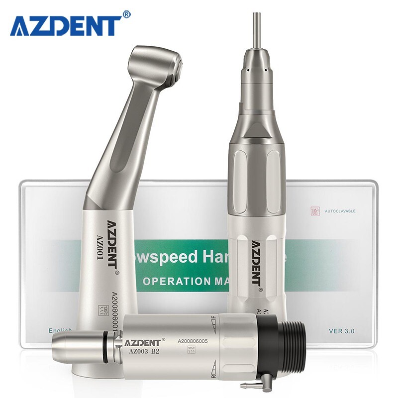 Joydental Dental Low Slow Speed Handpiece Contra Angle Straight Air Motor 2 Hole