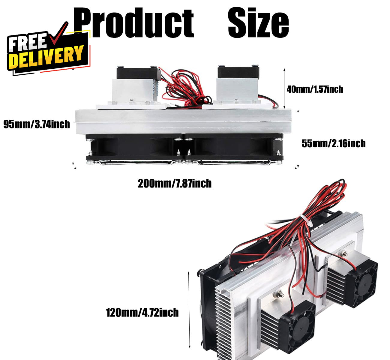 Mini Air Conditioner DC 12V DIY Thermoelectric Peltier Refrigeration Cooling….