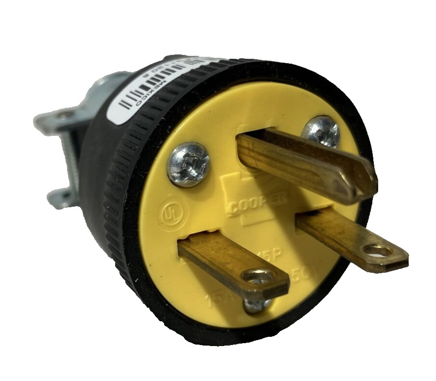Cooper Straight Blade Rubber Plug NEMA 6-15P 15A 250V 1711 Bulk DISCOUNTS AVAIL