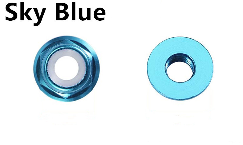 Multicolor Aluminum Hex Flange Lock Nut With Nylon Insert M2 M3 M4 M5 M6 M8