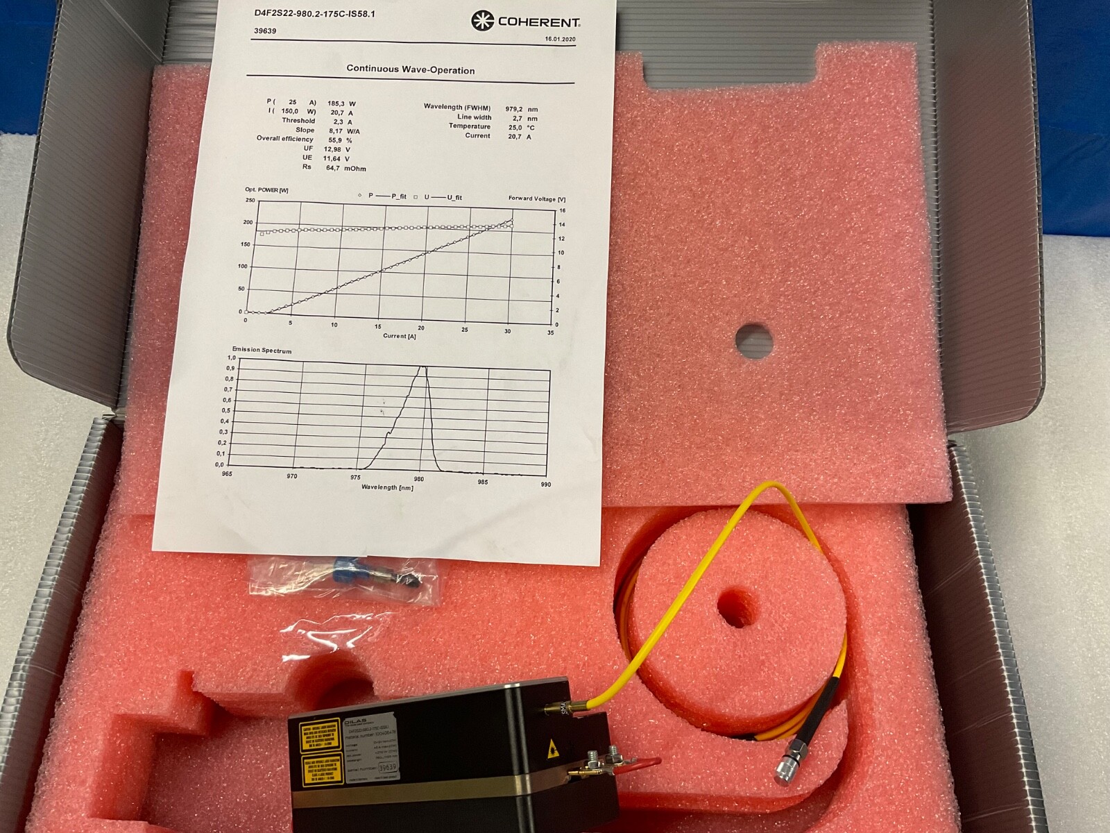 Rofin Dilas D4F2S22-980.2-175C-IS58.1 Continuous Wave-Operation Coherent AS IS