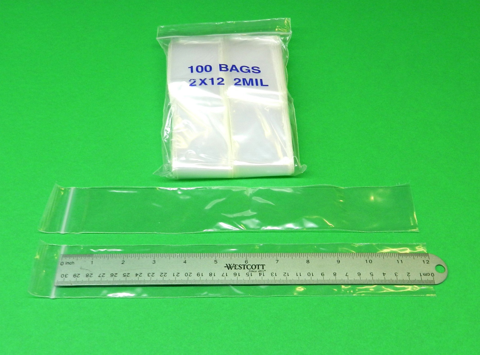 2×12 Clear 2 Mil Reloc Zippit Poly Long Bags 200 Reclosable Bags 2″x 12″ Baggies