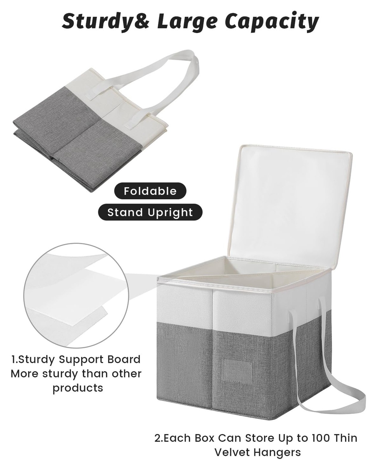 2-Pack Rigid Clothes Hanger Organizer Bag with Dust-Proof Lid, Hanger Storage…