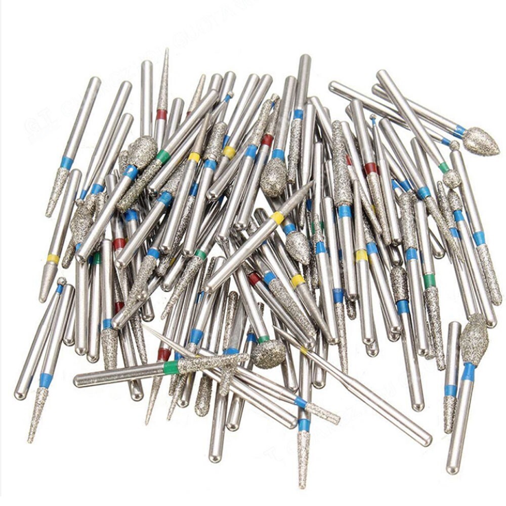 100 Pcs Dental Diamond Burs SR-11EF FG 1.6mm for High Speed Handpiece 10Pcs/Pack