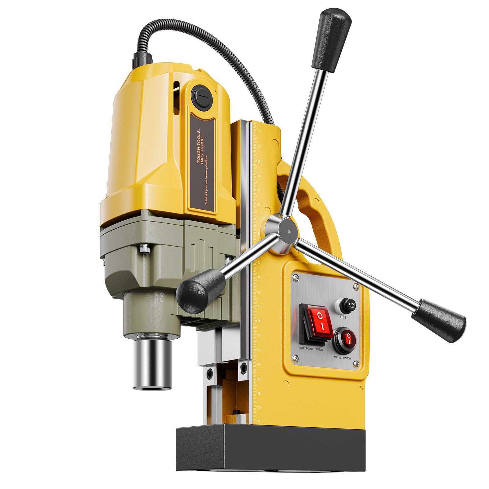 Magnetic Drill 1400W 2810 lbf Mag Drill Press 1.6 in Boring Diameter 11 Bits