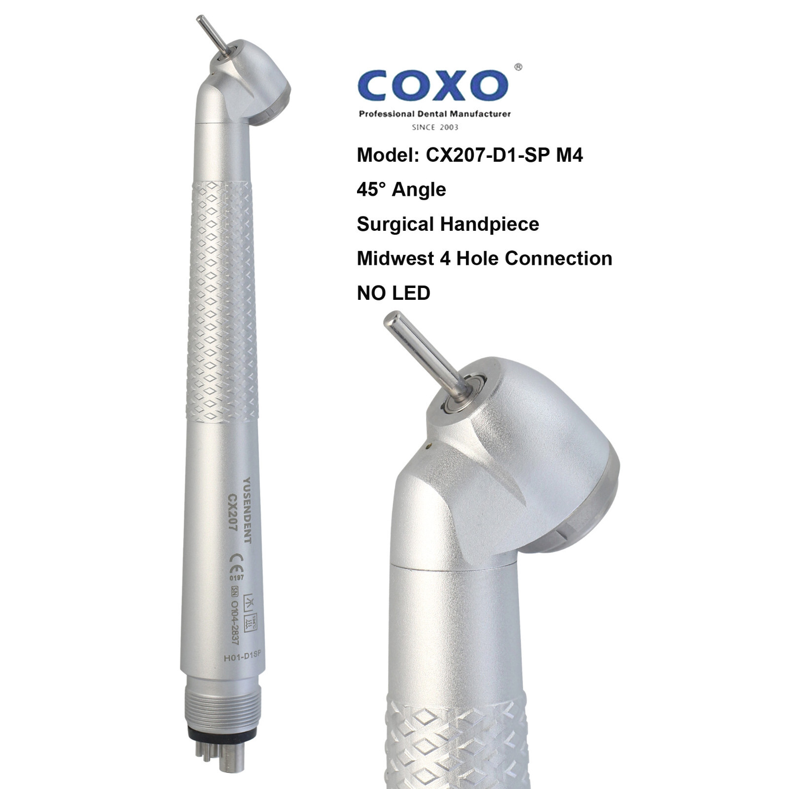 COXO High Speed Surgical Handpiece 45° LED Dental Turbine NSK Kavo Coupler 4 6