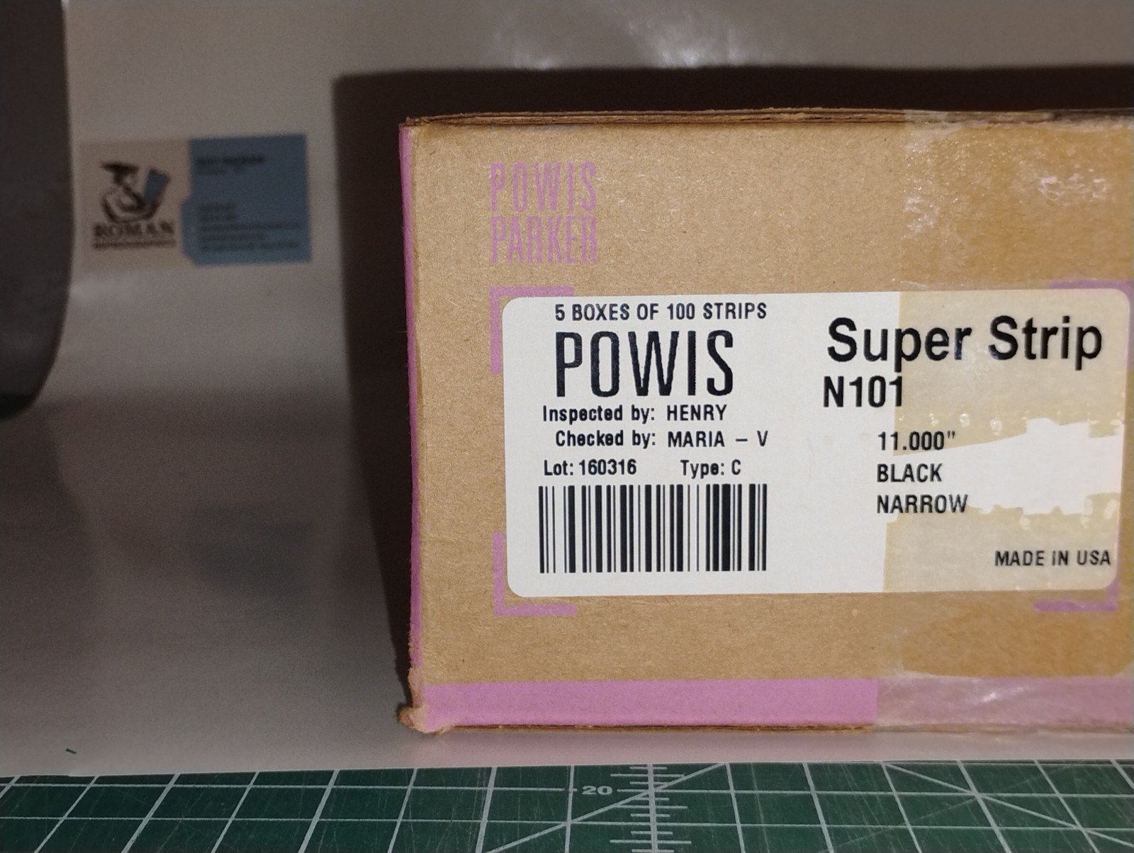 Powis Parker Fastback Super Strip Binding Strips 11″ Narrow Black 100 Pack
