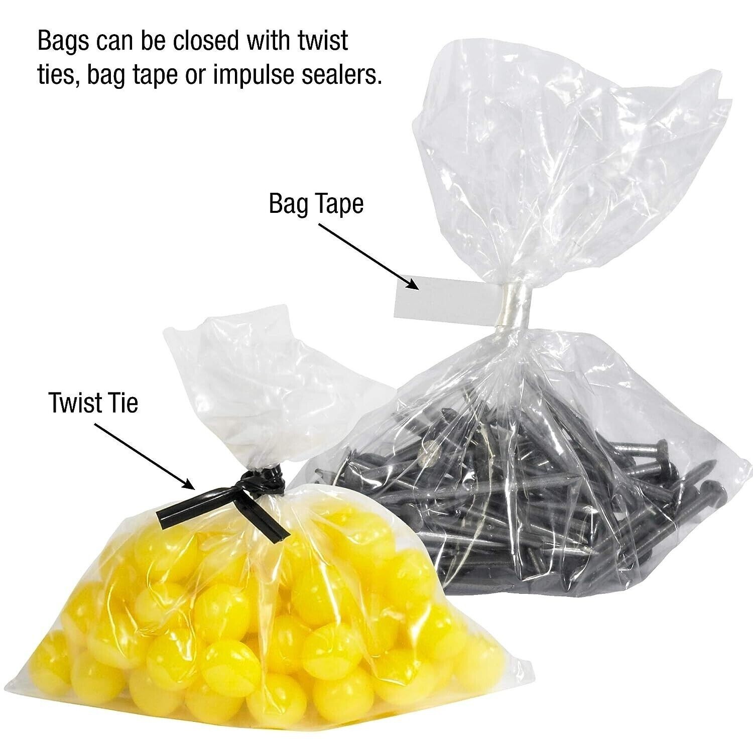 4-Mil Clear Poly Bags Flat Open Top Plastic Packaging Packing Multiple Sizes