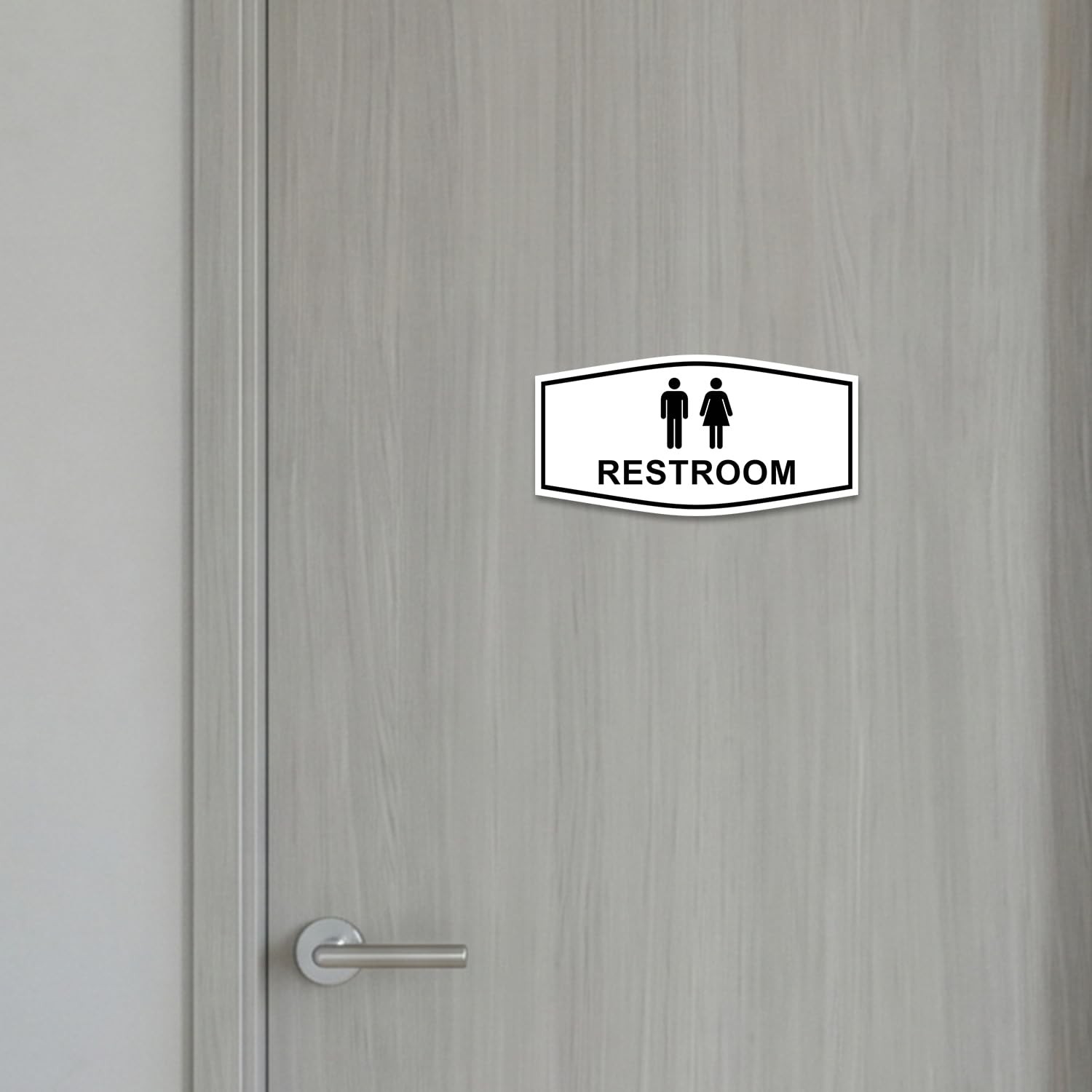 Fancy Unisex Restroom Sign Medium Brushed Gold Commercial Office Door Wall