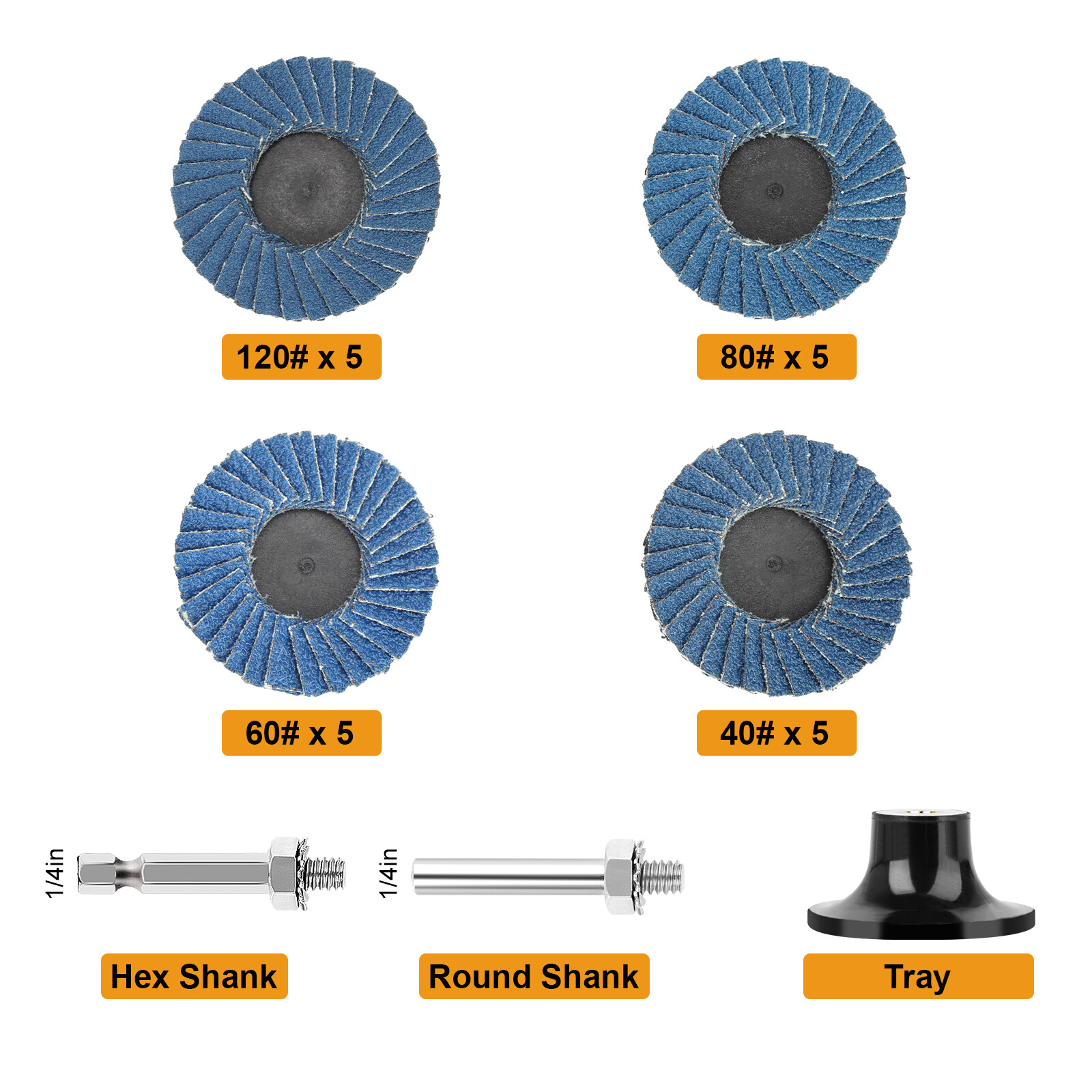 20 x 2″ Roll Lock Flap Sanding Disc 40 60 80 120 Grit Die Grinder Quick Change
