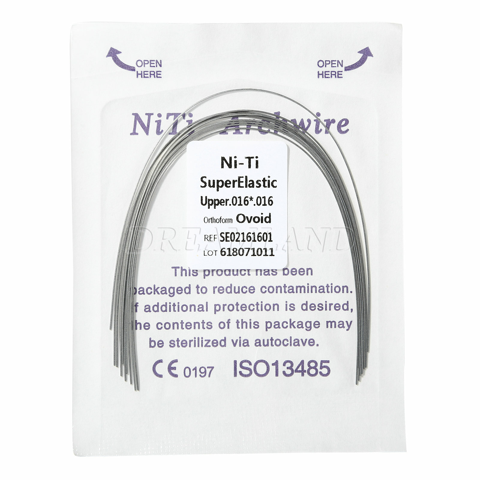 10Packs Alambres de arco rectangular Niti superelásticos de ortodoncia dental
