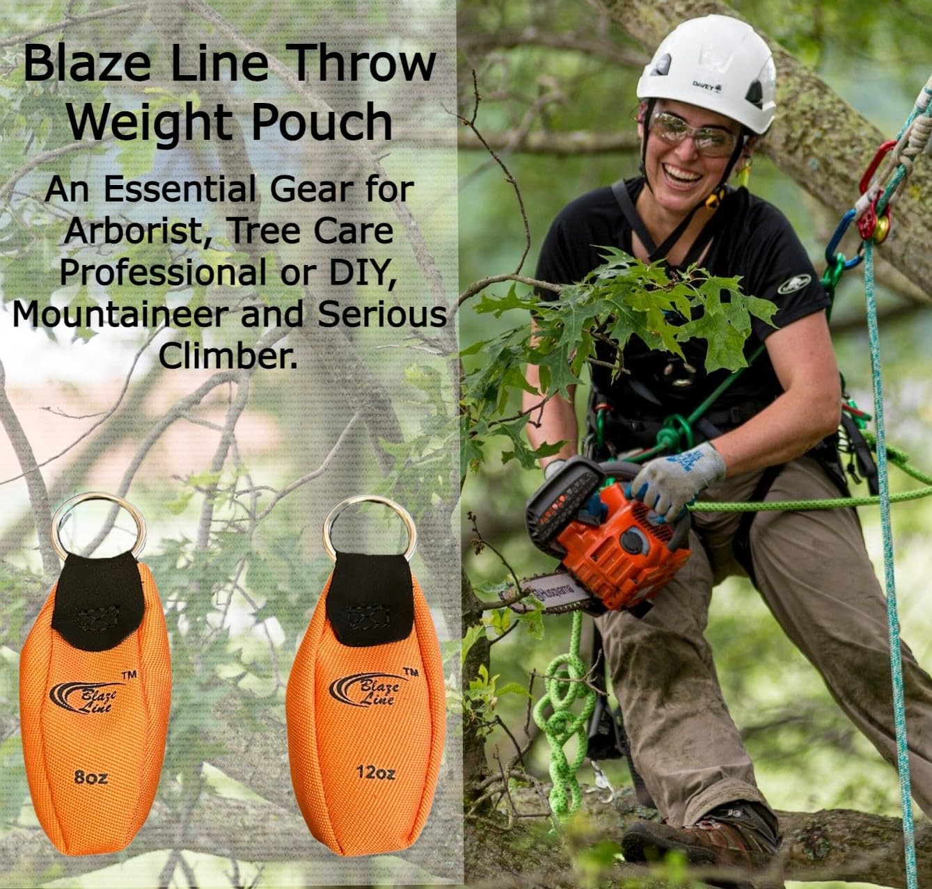 Arborist Throw Weight Pouch Bag 2-Pack Set (8 OZ and 12 OZ)- Outdoor Sports A…