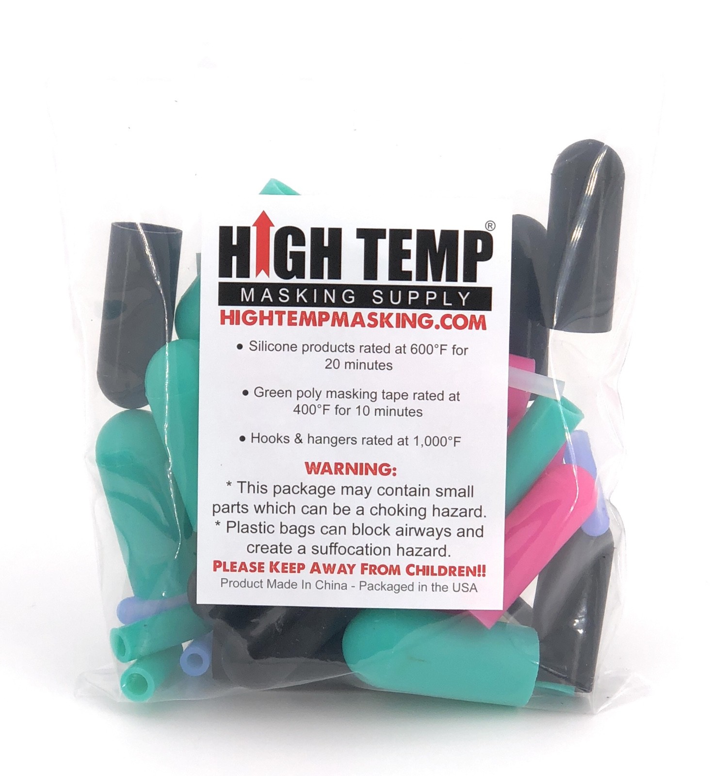 40 Piece High Temp Silicone Rubber Cap Kit – Powder Coating, Cerakote, Vacuum