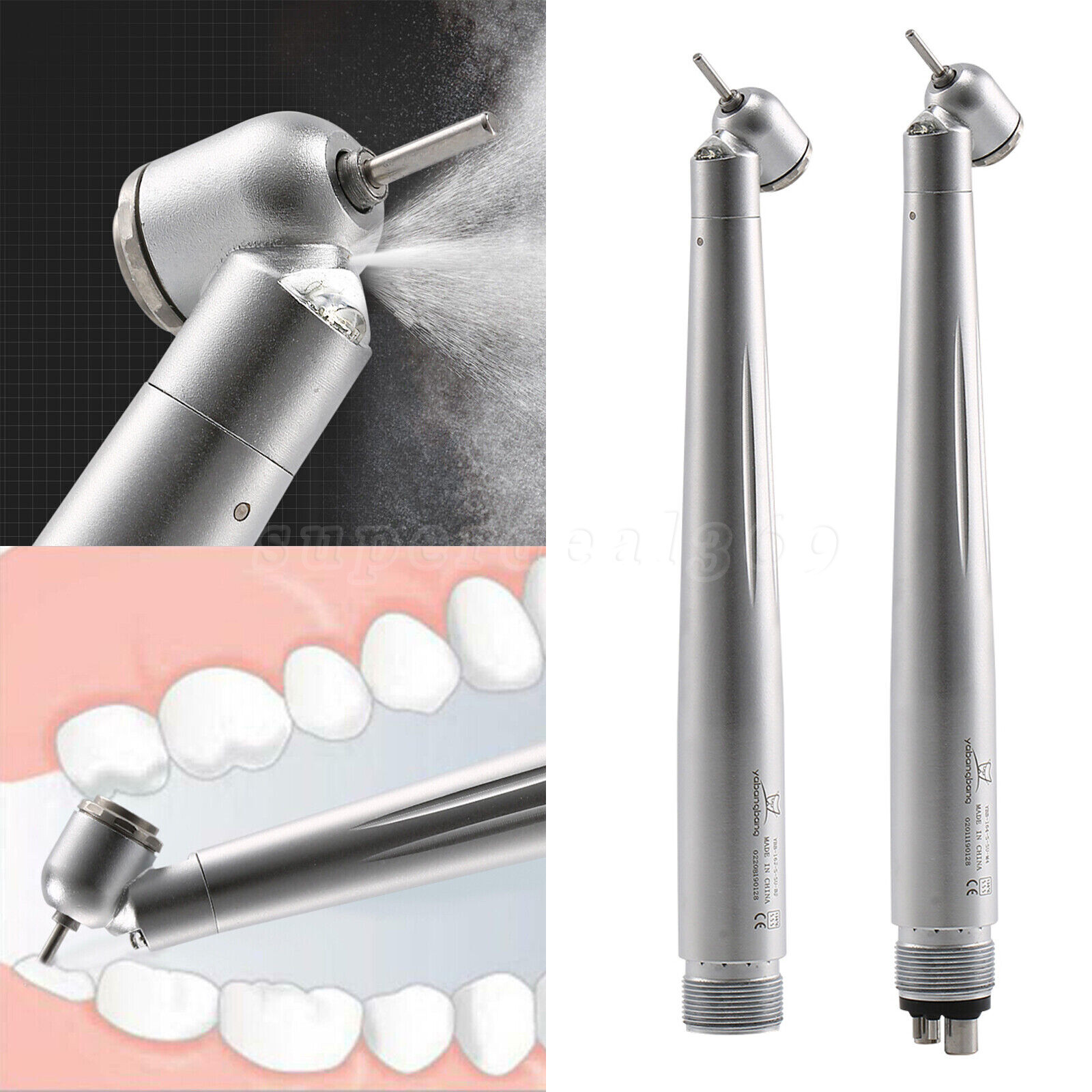 45° Degree Dental Surgical High Speed Handpiece Push 4Hole LED E-generator OR