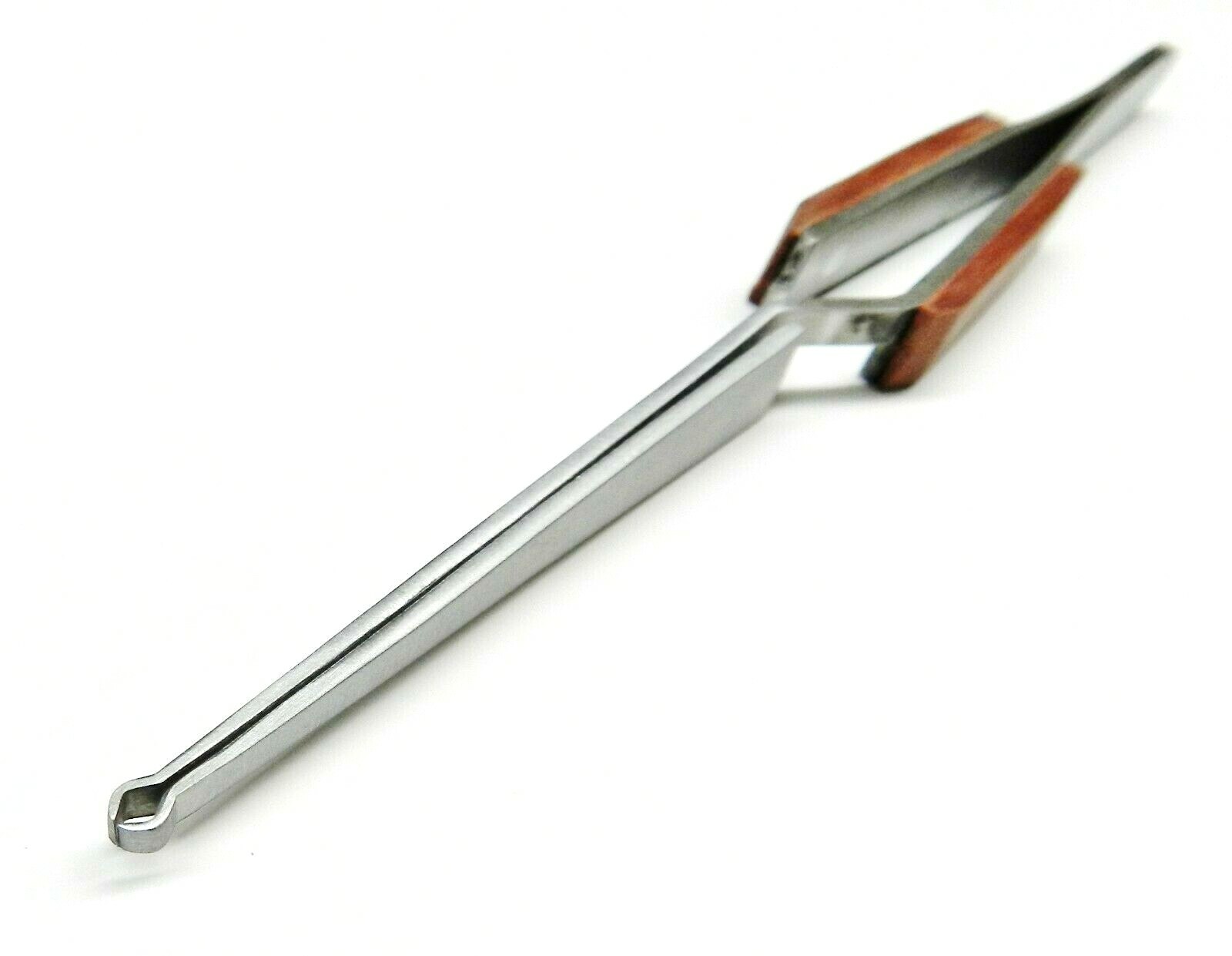 2 Fiber Grip Tweezers Cross Locking Straight & Bent Wire Holding Slotted Tweezer