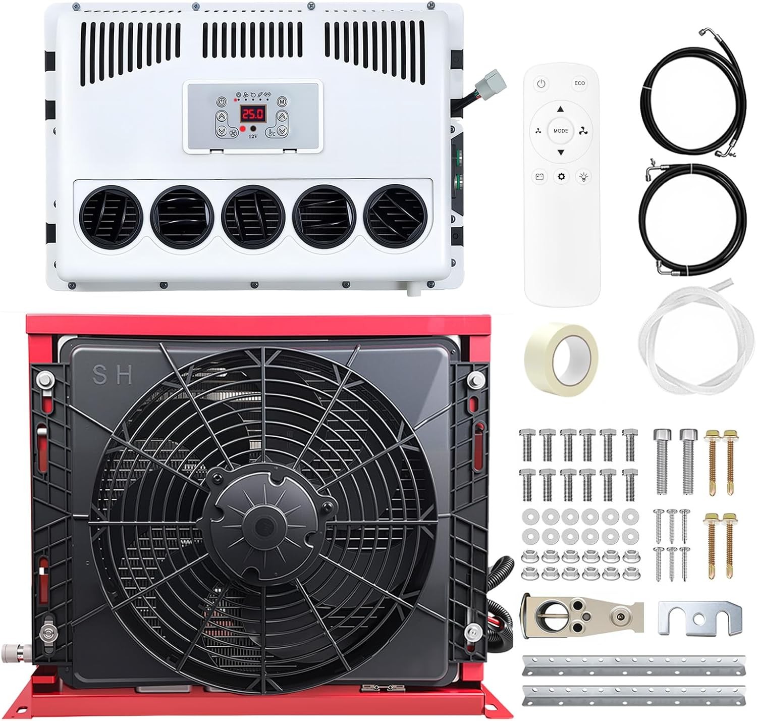 12V 11000 BTU Truck Air Conditioner Split AC For Semi Trucks Bus RV Caravan US