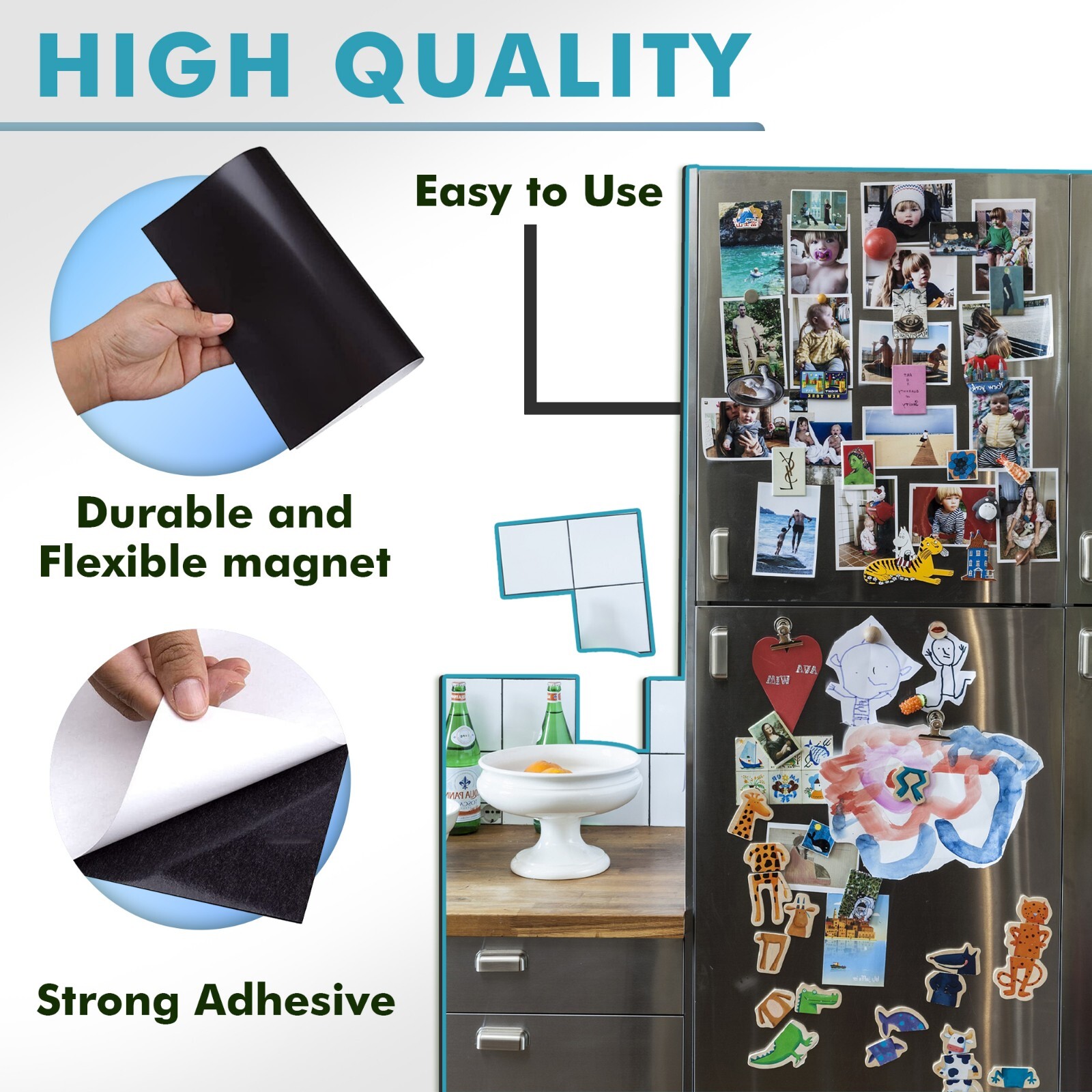 Strong Flexible Self Adhesive Magnetic Sheet 5×7 Photo Magnet Sheets 20 Mil 5PK