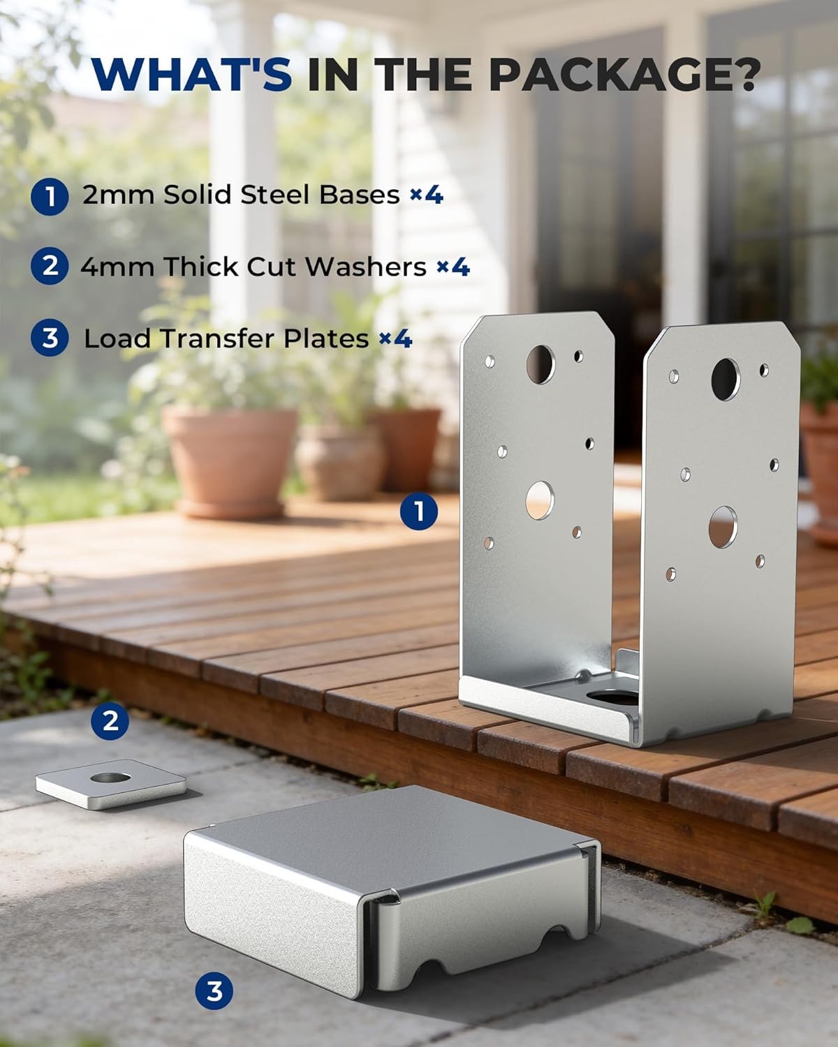10 Pack 6×6 Post Base Brackets Wood Post Fence Post Anchor Galvanized Steel US