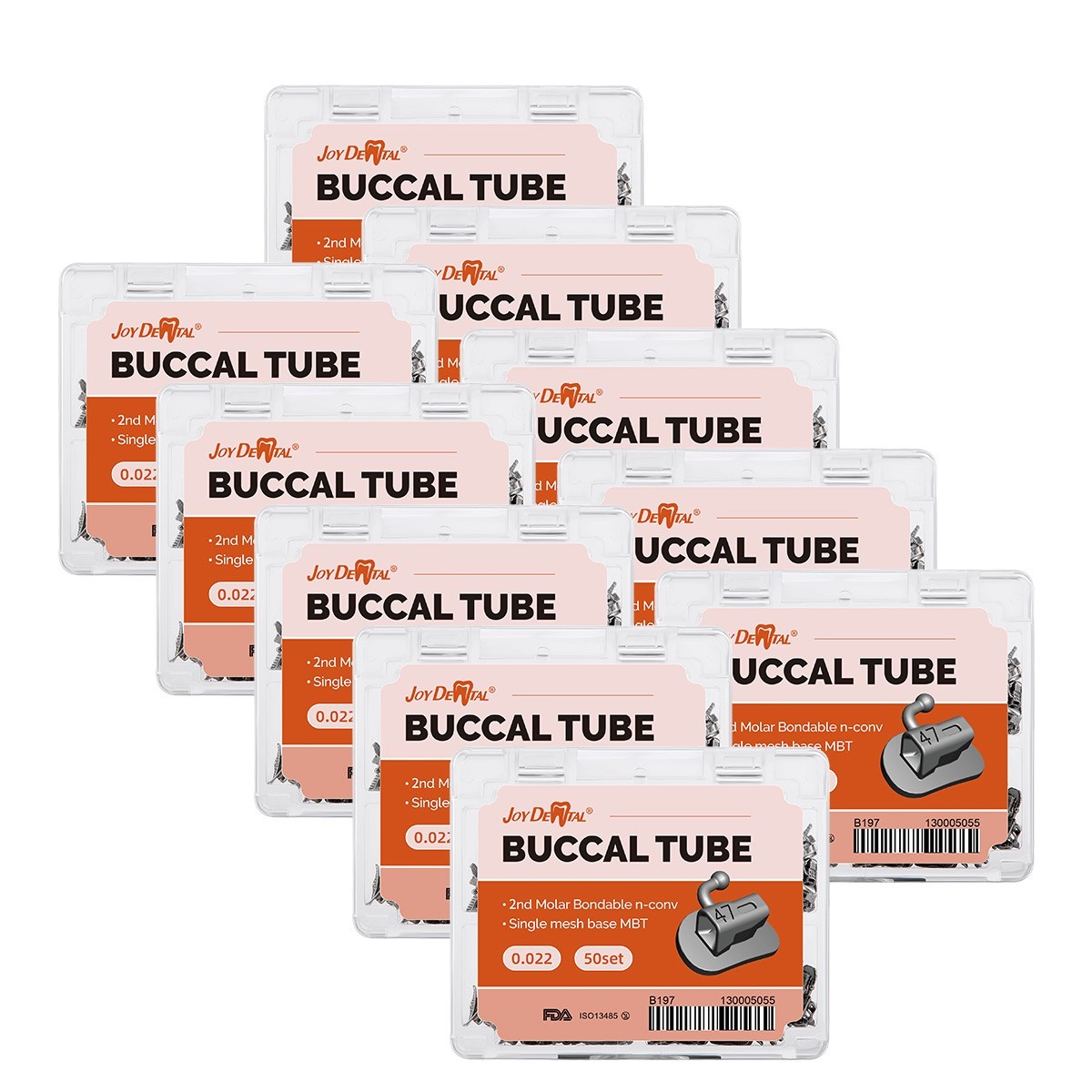 200pcs Dental Ortho Buccal Tubes 2nd Molar MBT 022 Non-Conv Mesh Base Joydental