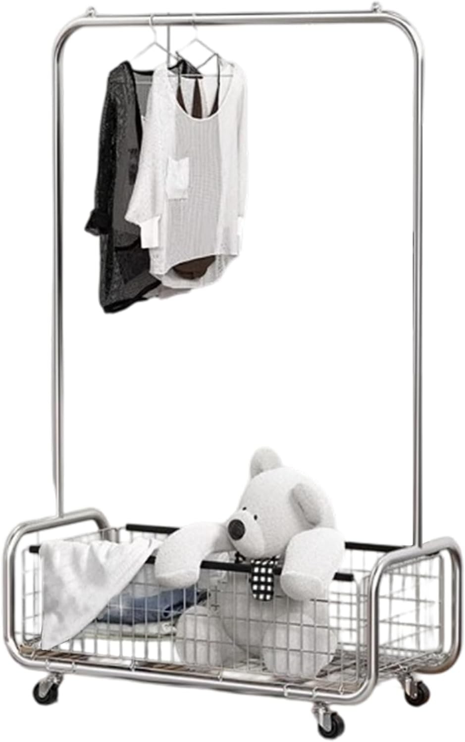 Garment Rack With Storage Baskets,Clothing Rack for Hanging Clothes, Multi-fu…