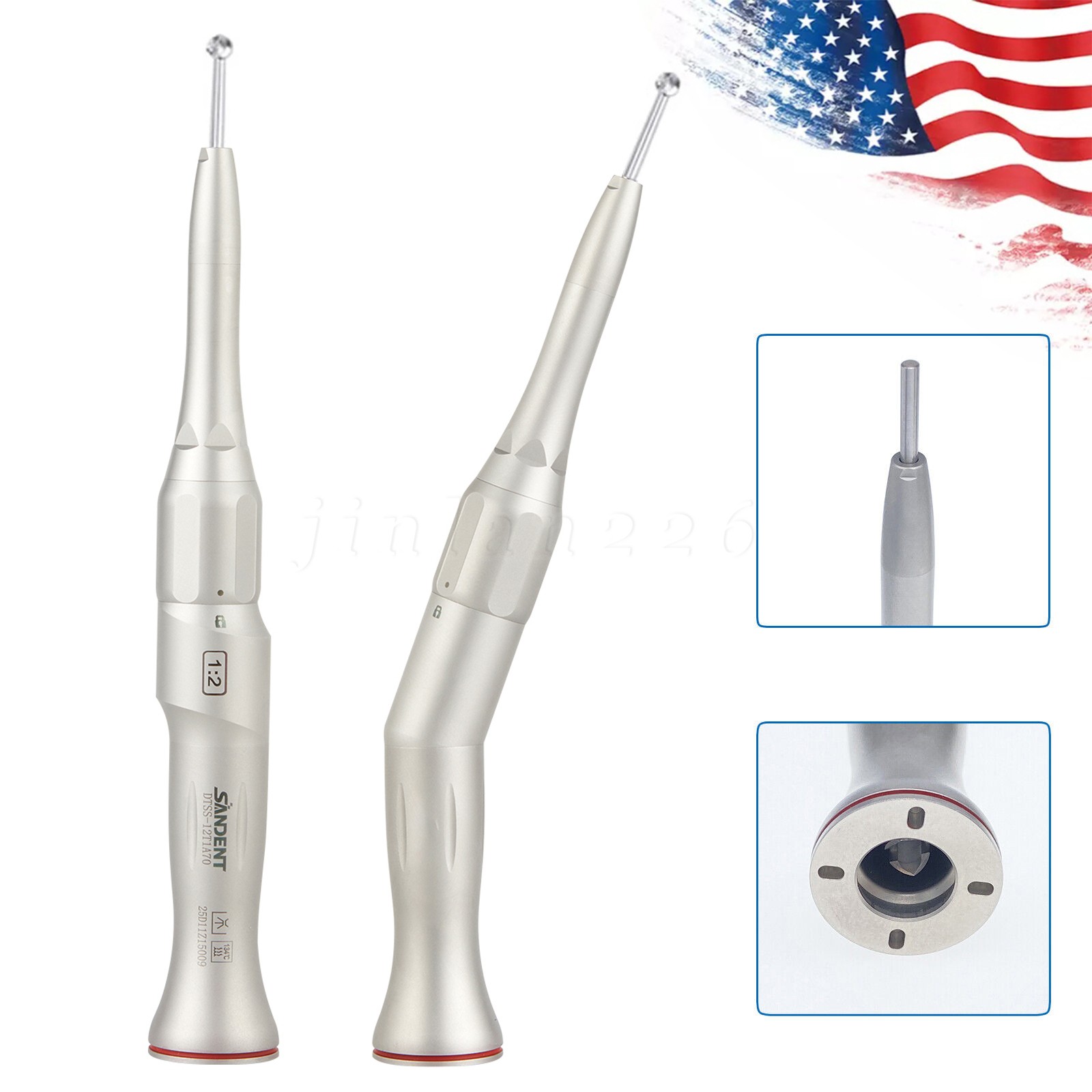 Dental 1:2 Surgical 20º Contra Angle/Straight Handpiece Fit 45mm/70mm