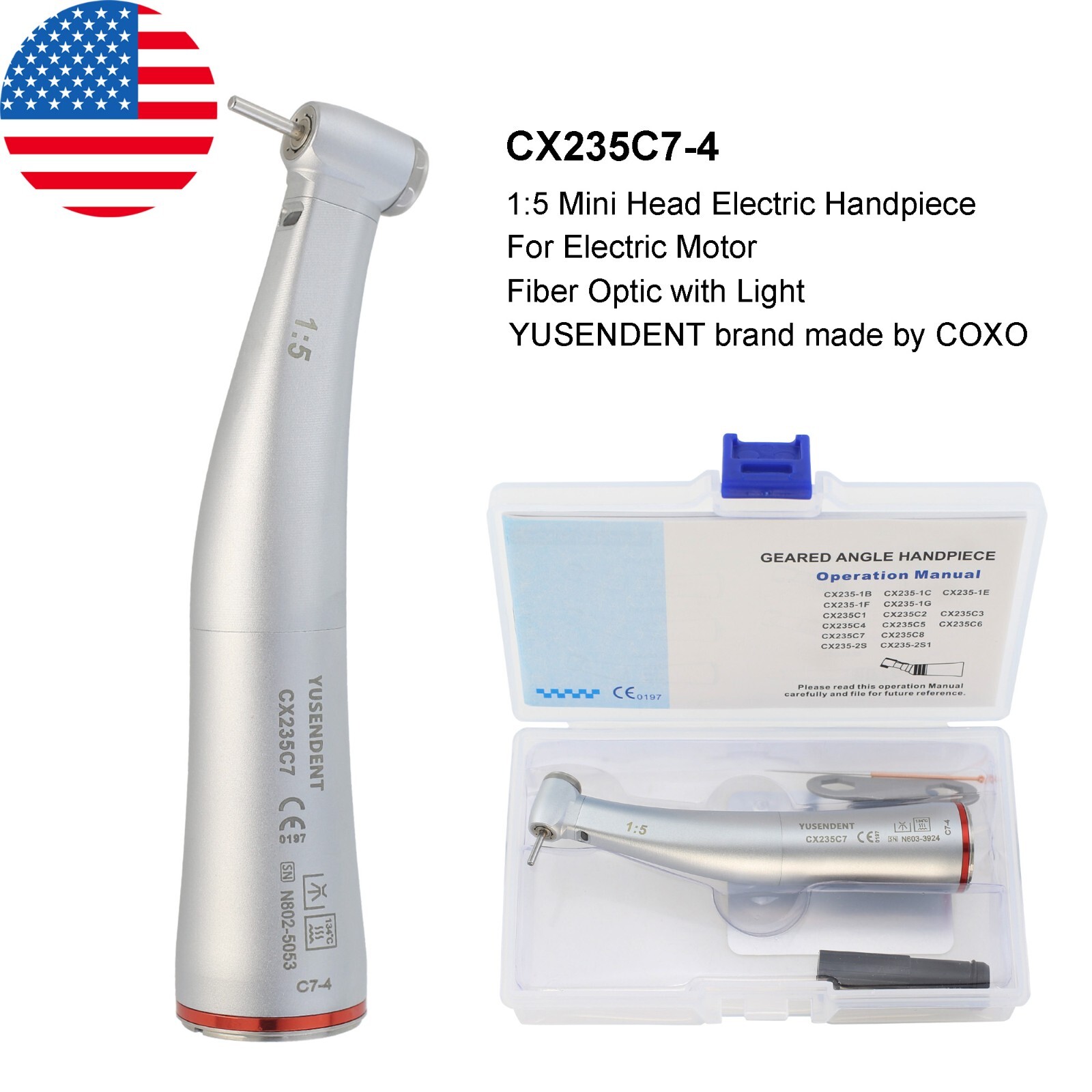 COXO Dental Contra Angle Endo Implant Electric Handpiece 1:1 1:5 20:1 10:1 6:1
