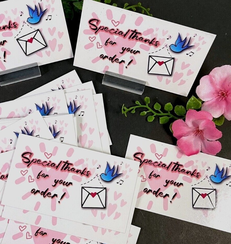 Business Cards Small Business, Blue Bird Special Thanks Your Order 3.5″ x 2″