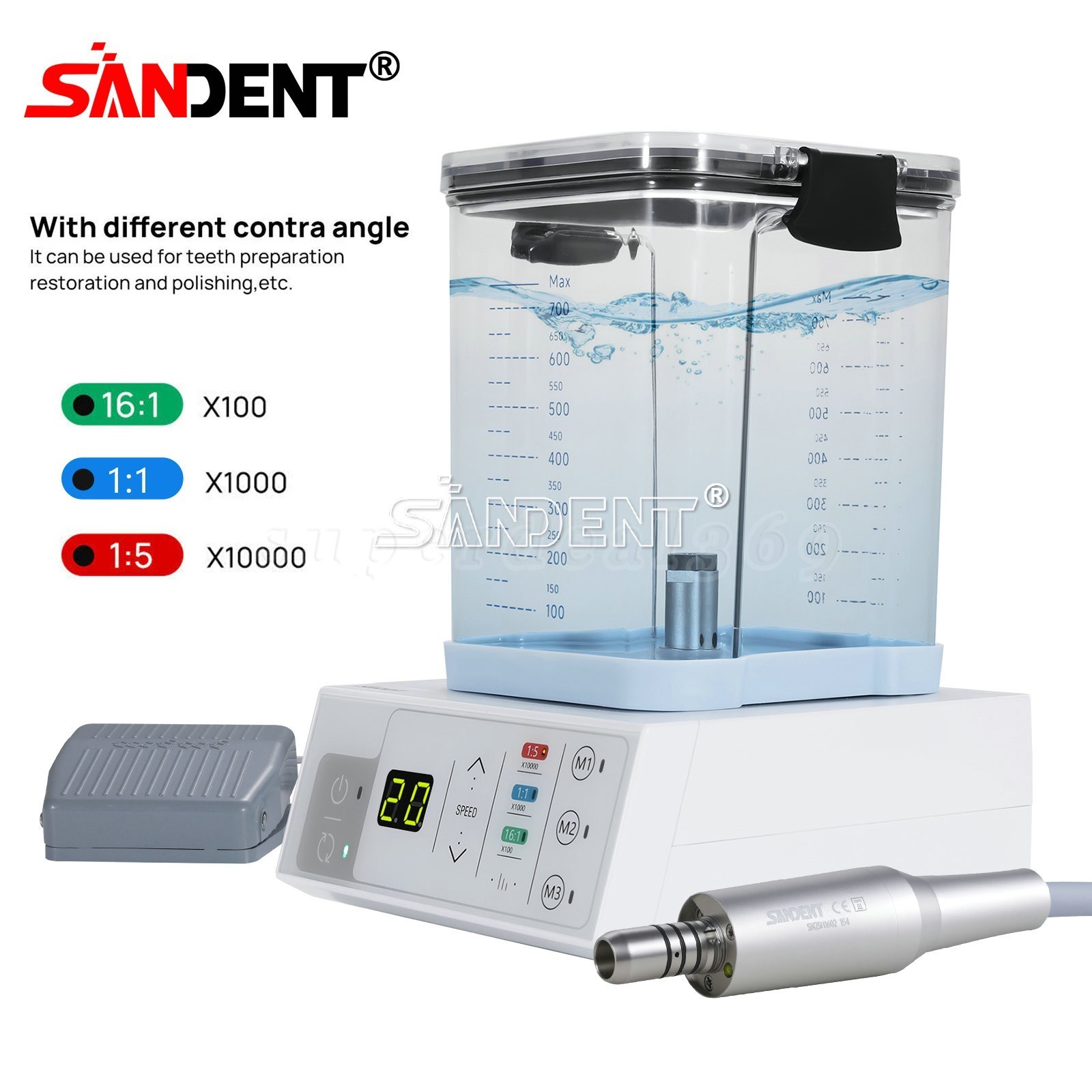 NSK Style Dental Brushless LED Electric Micro Motor/1:5 1:1 Increasing Handpiece