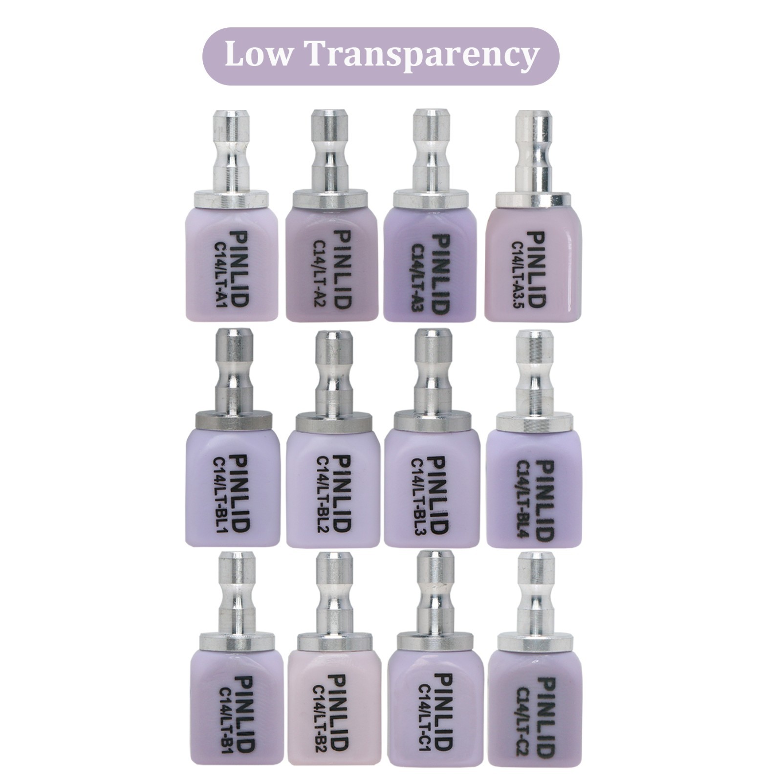 C14 Dental Lithium Disilicate Glass-ceramic Blocks HT/LT Emax Chairside CAD/CAM