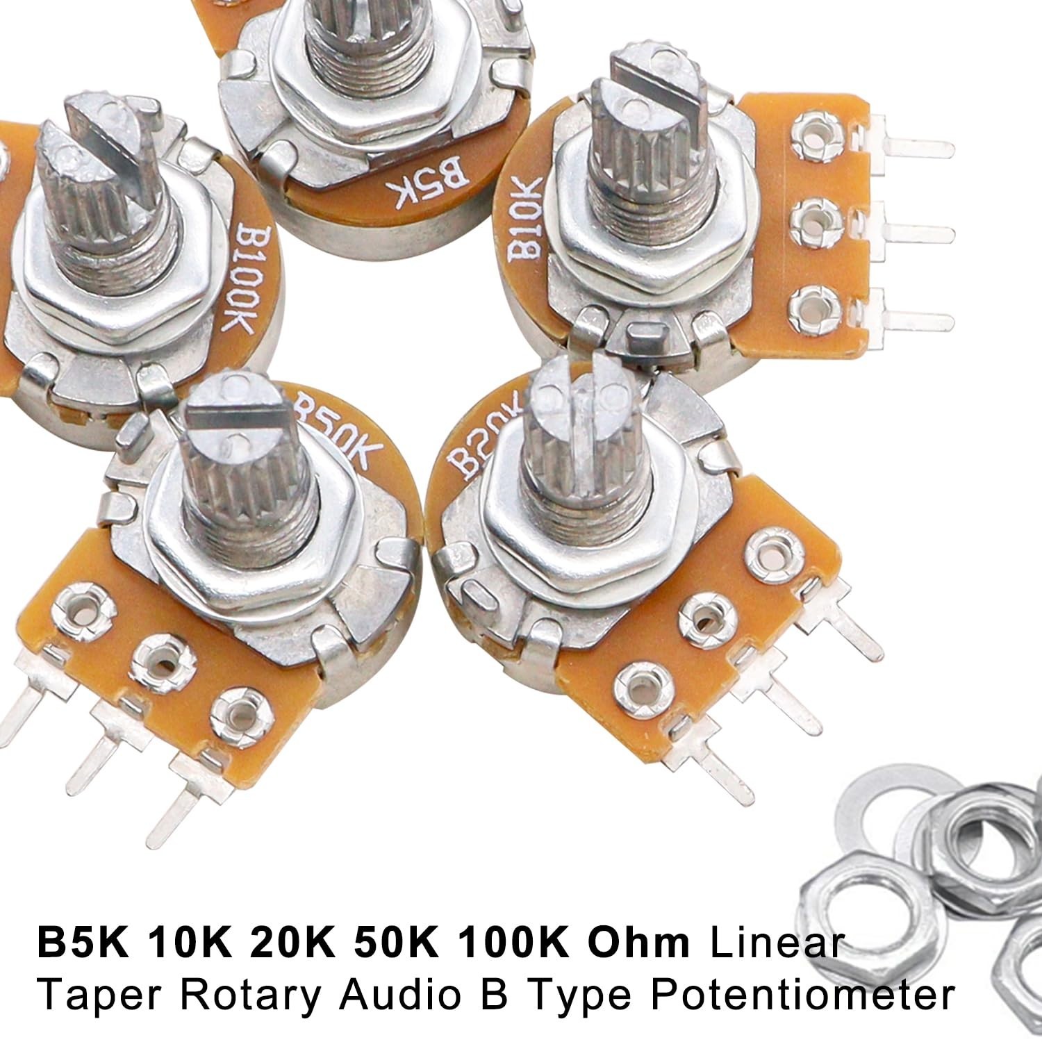 Professional 80PCS Potentiometer Set – 5 Types, Ideal for DIY Audio Applications