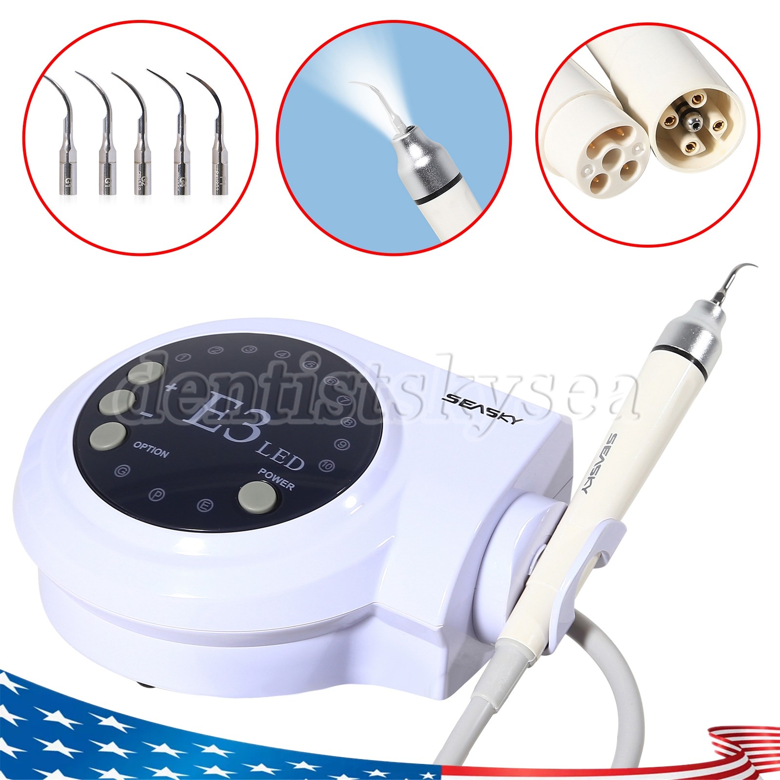 Dental Digital Control Ultrasonic Scaler with LED Detachable Handpiece VRN-A8
