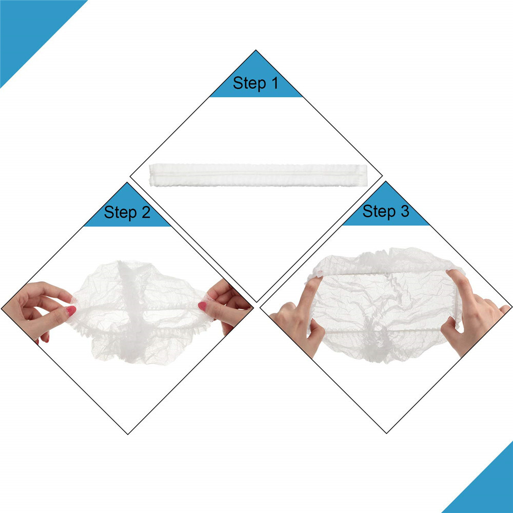 100-1000pcs Disposable Hair Net Non-Woven Head Bouffant Hair Cap 24″