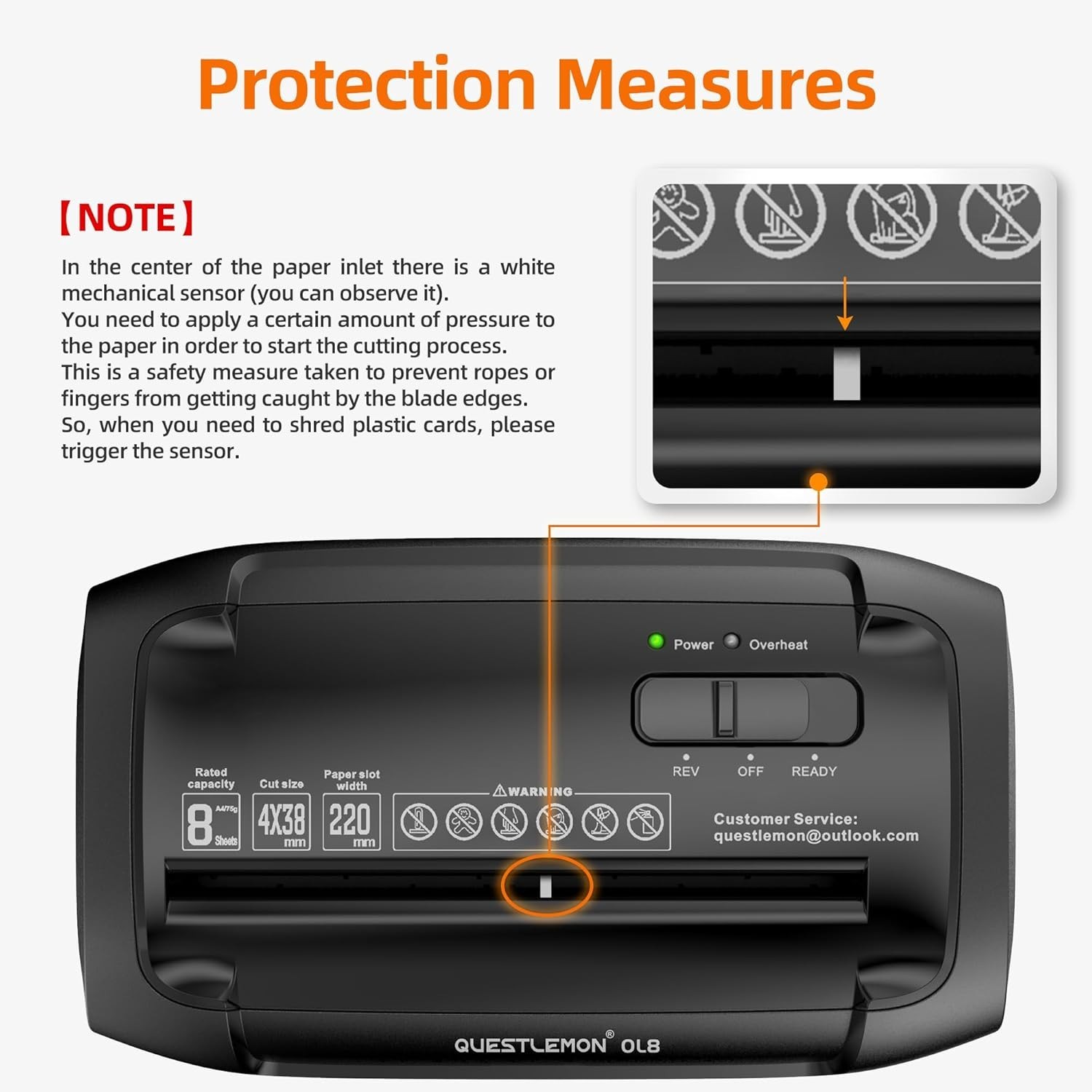 Compact 8-Sheet Cross-Cut Shredder, Extremely Quiet 58dB with Safety Features
